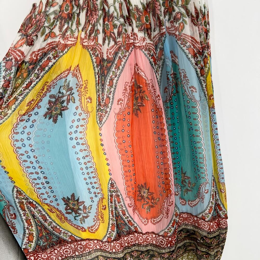 Anthropologie Dress Womens 8 Floral Maxi Rainbow Boho‎ Virginia Peasant Romantic - Picture 8 of 11